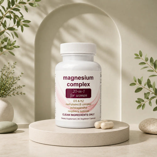 Magnesium Complex for Women – 20-in-1 Formula with D3, K2, Methylated B Complex & Ashwagandha